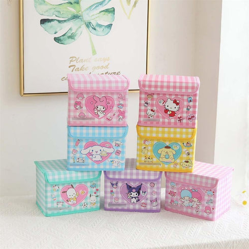 Kawaii Collapsible Storage Bin, Cute Storage Box Foldable Baskets Office Desk Organizer Cute Room Decor...