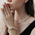 Brishow Wedding Pearl Necklace Set Silver Bridal Crystal Necklaces Earrings Bracelet Sets Rhinestone Brides Necklace Chain Jewelry Sets for Women ...