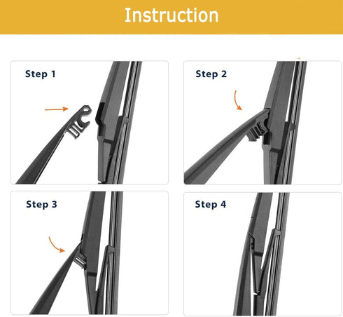 Unifizz 8K9 955 407 1P9 Rear Windshield Wiper Blade Arm Set for Audi A4 Allroad Quattro B8 Series 2009-2019 Black 16 Inch 405mm...