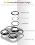 Metal Camera Lens Protector for iPhone 13 Pro Max & iPhone 13 Pro Metal Camera Cover Tempered Glass Screen Protector 9H Anti-Explosion iPhone 13 P...