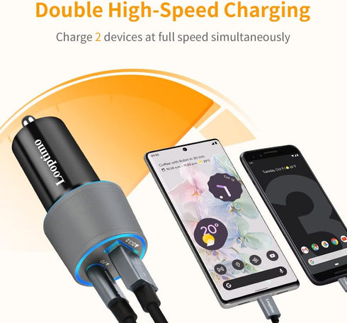 Fast USB C Car Charger,Compatible with Google Pixel 8/8 Pro/7/7 Pro/6/6a/6 Pro/5a/5/4a/4/4 XL/3 XL, 30W Power Delivery & Quick Charge 3.0 Car Adap...