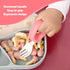 Baby Self Feeding Training Spoon and Fork Set with Travel Case, BPA-Free Cute Circle Toddler Training Utensils, Silicone/ABS Great Tableware Set S...