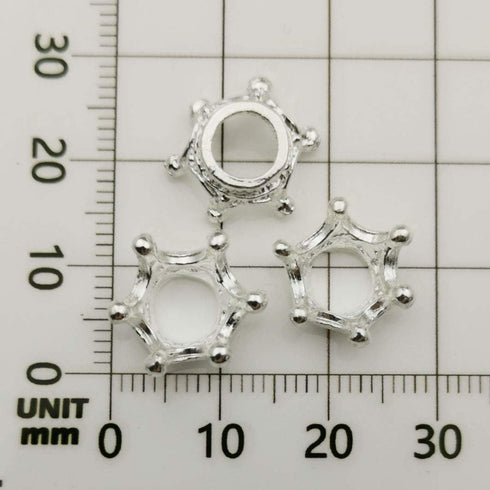 iloveDIYbeads 60pcs Mixed Antique Silver Bronze Gold 3D King Crown Loose Spacer Bead,Craft Supplies Crown Charms for Jewelry Making Accessory Find...