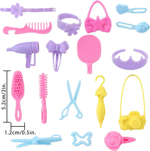 60pcs Doll Clothes and Accessories Fashion Dress Wedding Gowns, Daily Tops Pants Outfits Jumpsuit Swimsuits Bikini, 10 Mini Dresses Skirts, Shoes ...