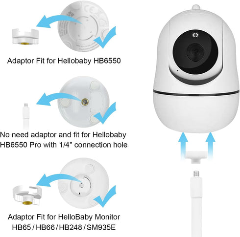 Baby Monitor Mount Compatible with HelloBaby HB6550/HB65/HB66/HB248,ANMEATE SM935E Baby Monitor Camera 15.7 inches Flexible Clip Clamp Mount Long ...