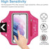 Running Armband with Headset Bag for Samsung Galaxy S25,S24, S23, S22,S21,Zipper Slot Car Key Holder, Workouts Sports Phone Arm Band (Pink)...