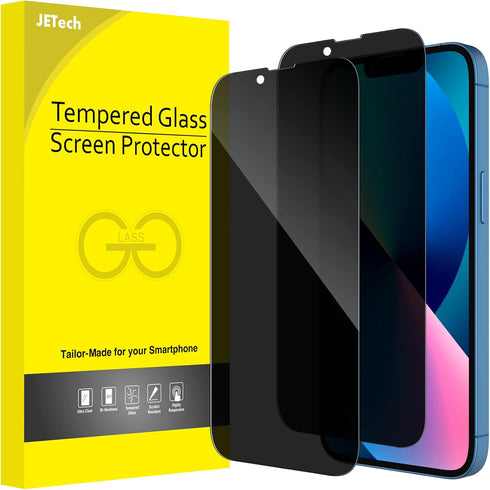 JETech Privacy Full Coverage Screen Protector for iPhone 13 mini 5.4-Inch, Anti-Spy Tempered Glass Film, Edge to Edge Protection Case-Friendly, 2-...
