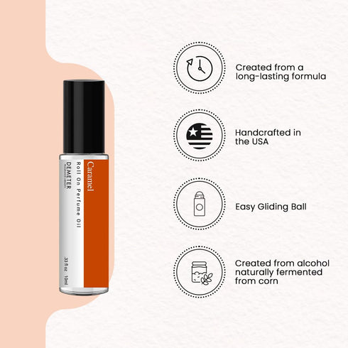 DEMETER Caramel Roll On Perfume Oil, 0.33 Oz, Long-Lasting...