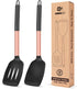 Pack of 2 Silicone Solid Turner, Non Stick Slotted Kitchen Spatulas, High Heat Resistant BPA Free Cooking Utensils, Ideal Cookware for Fish, Eggs,...