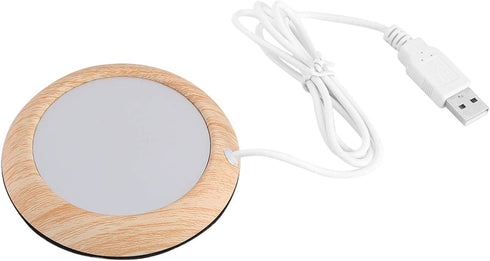 USB Wood Grain Cup Warmer with USB Cable Electric Cup Drink Plate Tea Mat Coffee Warmer Pad for Home Use(Wood Grain Gloss)...