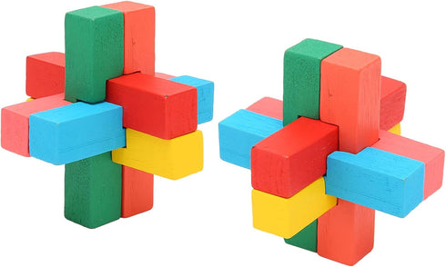 6 in 1 Building Blocks of Adult Intelligence, Anti Dementia Toys for Elderly, Wooden Brain Teaser Puzzles Toys, Block Intellectual Brain Teaser Ga...