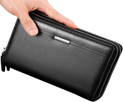 Hebetag Leather Clutch Purse Wallet for Men Organizer Holder Wrist Bag...