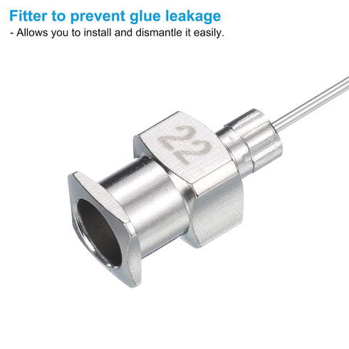 PATIKIL 22Ga x 0.5 Inch Stainless Steel Dispensing Needle Tips, 12Pcs Metal Glue Needle Tube Blunt Tips Luer Lock for Thick Glue Ink Lab, Silver...