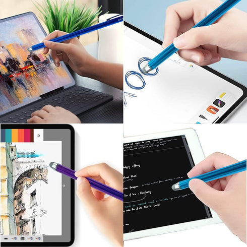 3-Pack 7.3’’ Fine Micro-Knit Mesh Tip Capacitive Stylus Pens for Touch Screens with Replaceable Mesh Tips, Extra Long Universal Stylus Pens and Cl...