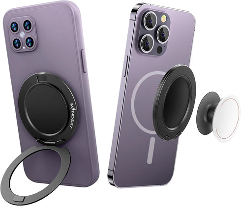 MINDSKY Magnetic Phone Ring Stand Compatible with MagSafe Cases iPhone 12 13 14 15 Series (pop Base)......