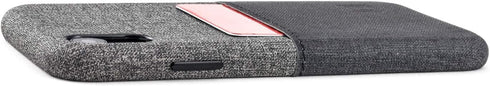 Dockem M1 Card Case for iPhone XR (6.1"): Slim Canvas Style Faux Leather Wallet Case with Built-in Metal Plate for Magnetic Mounting and Lay-Flat ...