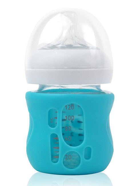 Olababy Silicone Sleeve for Avent Natural Glass Baby Bottles (4 oz, Blue)...