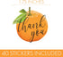 Little Cutie Baby Shower Thank You Stickers – 40 Count Orange Theme Labels for Baby Shower or Gender Reveal Party Favors, Envelopes, and Treat Bag...