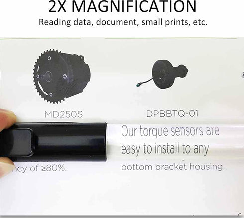 MAGDEPO 3X Handheld Magnifier 2-in-1 Clear Acrylic Magnifying Glass Lightweight with Bar Magnifying Handle for Reading Small Prints, Documents, Ho...