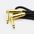 1/4" TS to 1/4" TS Right Angle Gold Speaker Cable, 3 Feet Black, Pack of 2...