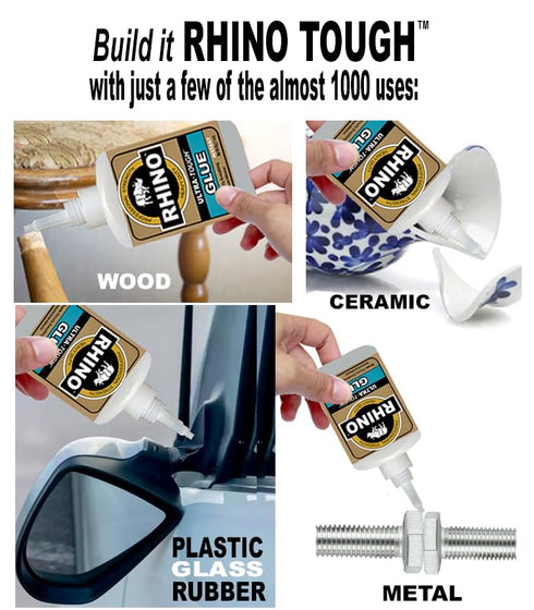 Rhino Glue Gel, Heavy Duty 40 Gram Clear...