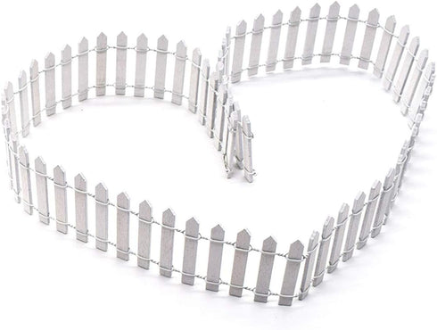 AUEAR, 35 Inch Long Mini Fairy Garden Fence Wood Ornament Wooden Decorative Picket Fence for DIY Crafts Project (White, 2-Pack)...