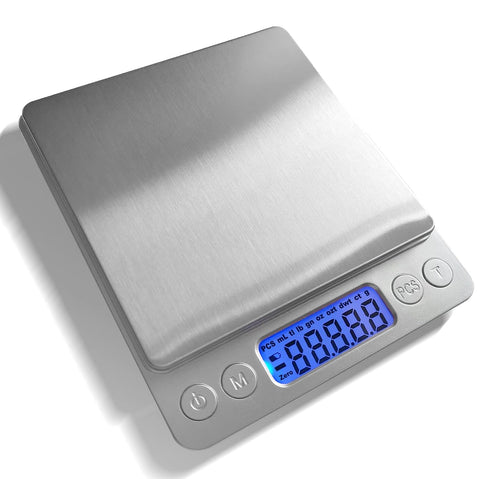 Food Scale Digital Weight 3000g/0.1g Oz Grams and Ounces Kitchen Scale for Cooking Baking with Backlight LCD Display, Tare, 9 Units, Auto Off, 2 T...