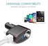100W Cigarette Lighter Socket Splitter, Car Charger Adapter, Dual USB Quick Charge 3.0 3A and 2.4A USB, Voltage Display Compitable for iPhone,iPad...