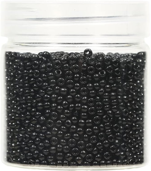 Opaque Black Color Loose Seed Beads About 4000pcs in Box 8/0 Glass Craft Seed Beads for Jewelry Making, Hole 0.7mm (Black)...