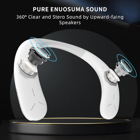 Neck Speaker, Wearable Bluetooth Speaker with Dynamic GRB & AUX Cable, True 3D Stero Sound Around The Waterproof Neckband Speaker, Built in MIC, P...