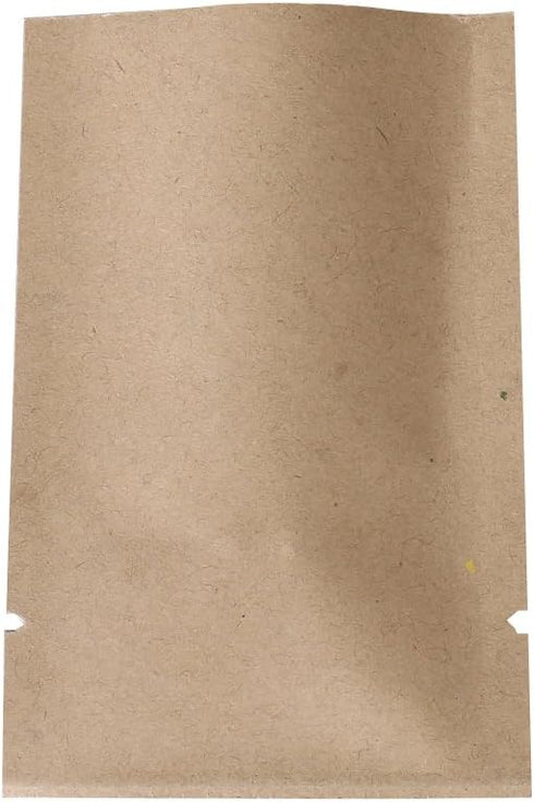 QQ Studio 100 PCS Metallic Mylar Foil Open Top Sealable Bags (6x9cm (2.3x3.5"), 100x Kraft)...