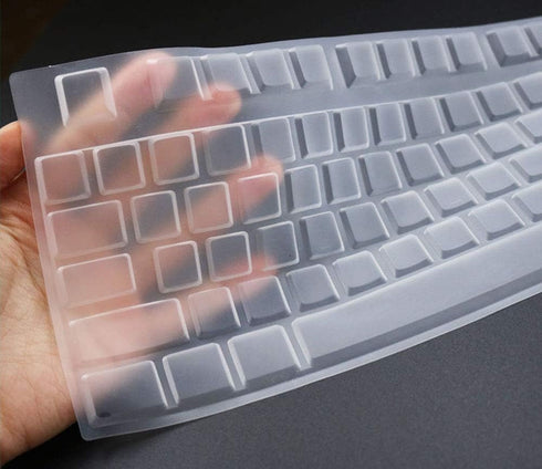 Ultra Thin Desktop PC Silicone Clear Keyboard Cover Skin Protector Compatible with Logitech K120 MK120 Keyboard (NOT Compatible for Other Desktop ...