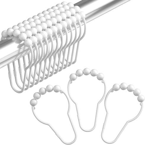 Amazer Shower Curtain Hooks, Decorative Shower Curtain Hooks Rust-Resistant Stainless Steel Shower Curtain Hooks for Bathroom Shower Rod-Set of 12...