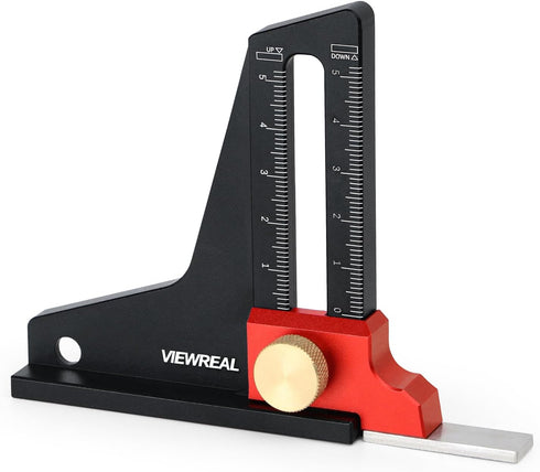 Woodworking Height Gauge - Precision CNC-Machined Depth Measuring Tool, Anodized Aluminum Alloy with Dual Scale for Table Saw/Router/Drill Press (...