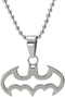 DC Comics Batman Jewelry, Stainless Steel Cut Out Logo Pendant Necklace, 16" Ball Chain...