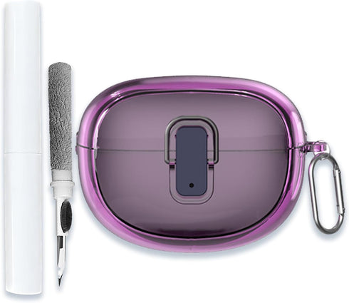 Case Cover for Bose Ultra Open Earbuds,Clear Soft TPU Protective Cover with Keychain and Cleaner Kit for Women Men Shockproof Skin,Clear Purple....