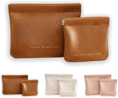 Cosmetic Bags for Women Small Makeup Bag for Purse Pu Leather Makeup Pouch Travel Makeup Bag with Zipper Make Up Bag for Travelling (Brown)...