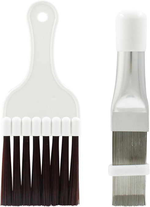 1 Set Air Conditioner Condenser Fin Cleaning Brush, 1Pc Stainless Steel AC Coil Fin Comb and 1Pc Refrigerator Fin Cleaner Whisk Brush...