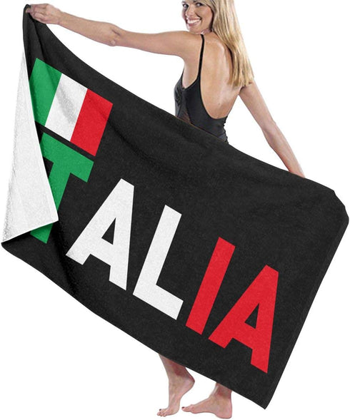 WAYMAY Italian Flag Bath Towel Bath Sheets Bath Wrap Beach Towel Shawl Bathrobe Hooded Towels Washcloths...