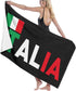 WAYMAY Italian Flag Bath Towel Bath Sheets Bath Wrap Beach Towel Shawl Bathrobe Hooded Towels Washcloths...