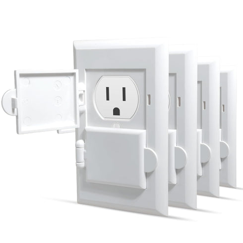 Outlet Covers Baby Proofing - 4 Pack Baby Proof Safety Electric Plug Covers - for Duplex Outlets - Easy Install...