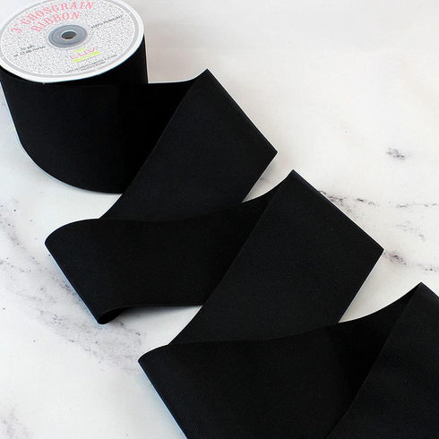 Creative Ideas 3" Solid Grosgrain Ribbon, 25 yd, Black...