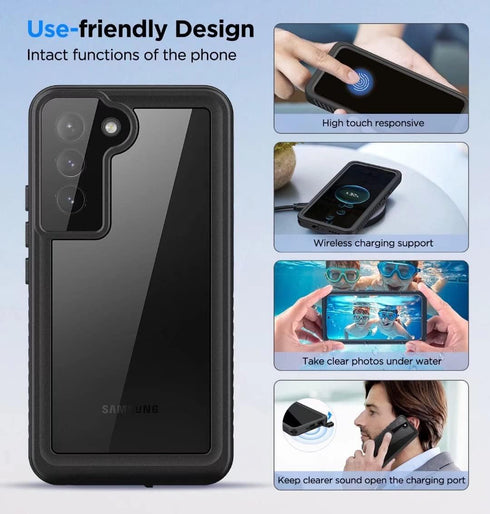 for Samsung Galaxy S22 Case, Waterproof Galaxy S22 Case with Built-in Screen Protector, Shockproof Dustproof Heavy Duty Full Body Protective Case ...