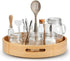Bamboo Tray Organizer – Spice Rack Organizer Bamboo Tray for Kitchen Pantry Storage Cabinet Dining Table Refrigerator Bathroom Storage (25cm)...