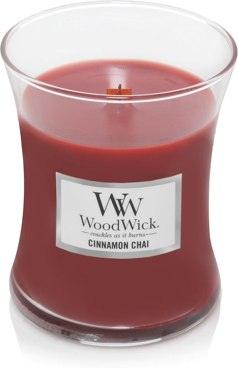WoodWick Medium Hourglass Scented Candle | Cinnamon Chai | with Crackling Wick | Burn Time: Up to 60 Hours...