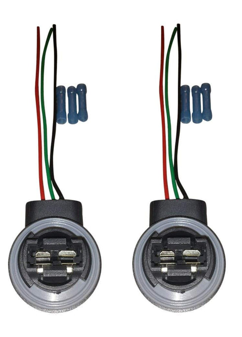 Muzzys - Set of 2-3157/4157 Wire Harness Pigtail Socket for LED and Standard Bulbs Turn Signal, Brake Light, DRL, Daytime Running Lights, Backup, ...