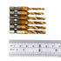 AUTOTOOLHOME 6 Pack Titanium Combination Drill Tap Bit Set Screw Tapping SAE 6-32NC 8-32NC 10-24NC 10-32NC 12-24NC 1/4-20NC...