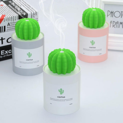USB Cool Mist Humidifier,Mini Size Cactus Humidifier Ultra-Quiet Operation for Office Home Bedroom Baby Room 280ML 50ml/h(Grey)...