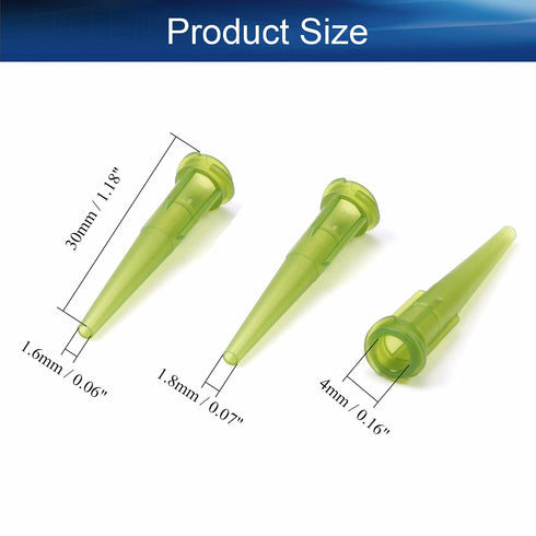 Auniwaig 100Pcs 14Ga Plastic Tapered Dispenser Needles, Olive PE, Luer Lock, for Oil or Glue Applicator...