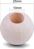 Jdesun 50 Pieces Wooden Beads, Natural Round Wood Loose Beads Wood Spacer 25mm x Diameter 3/8" Hole...